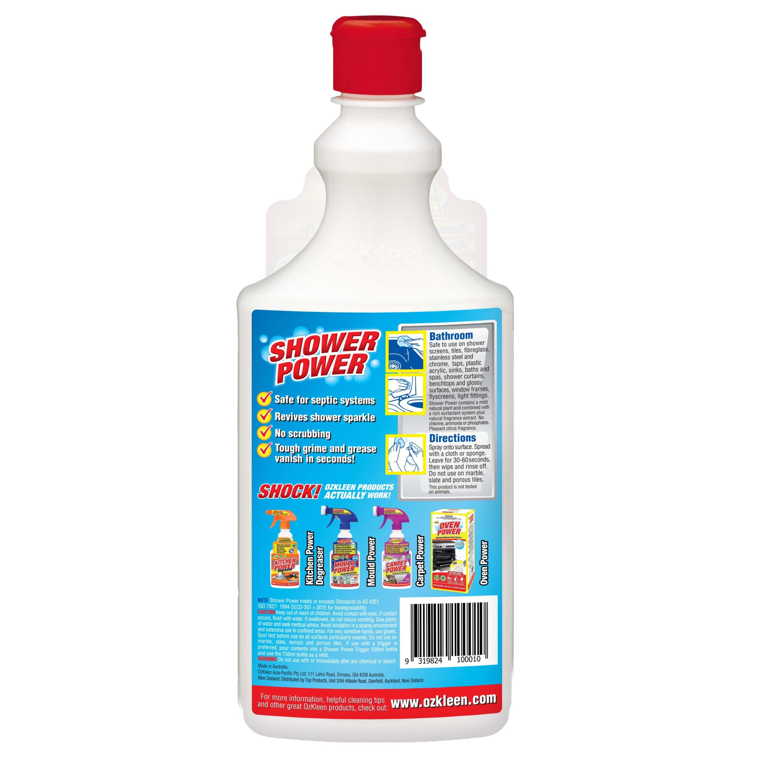 shower cleaner ozkleen shower power