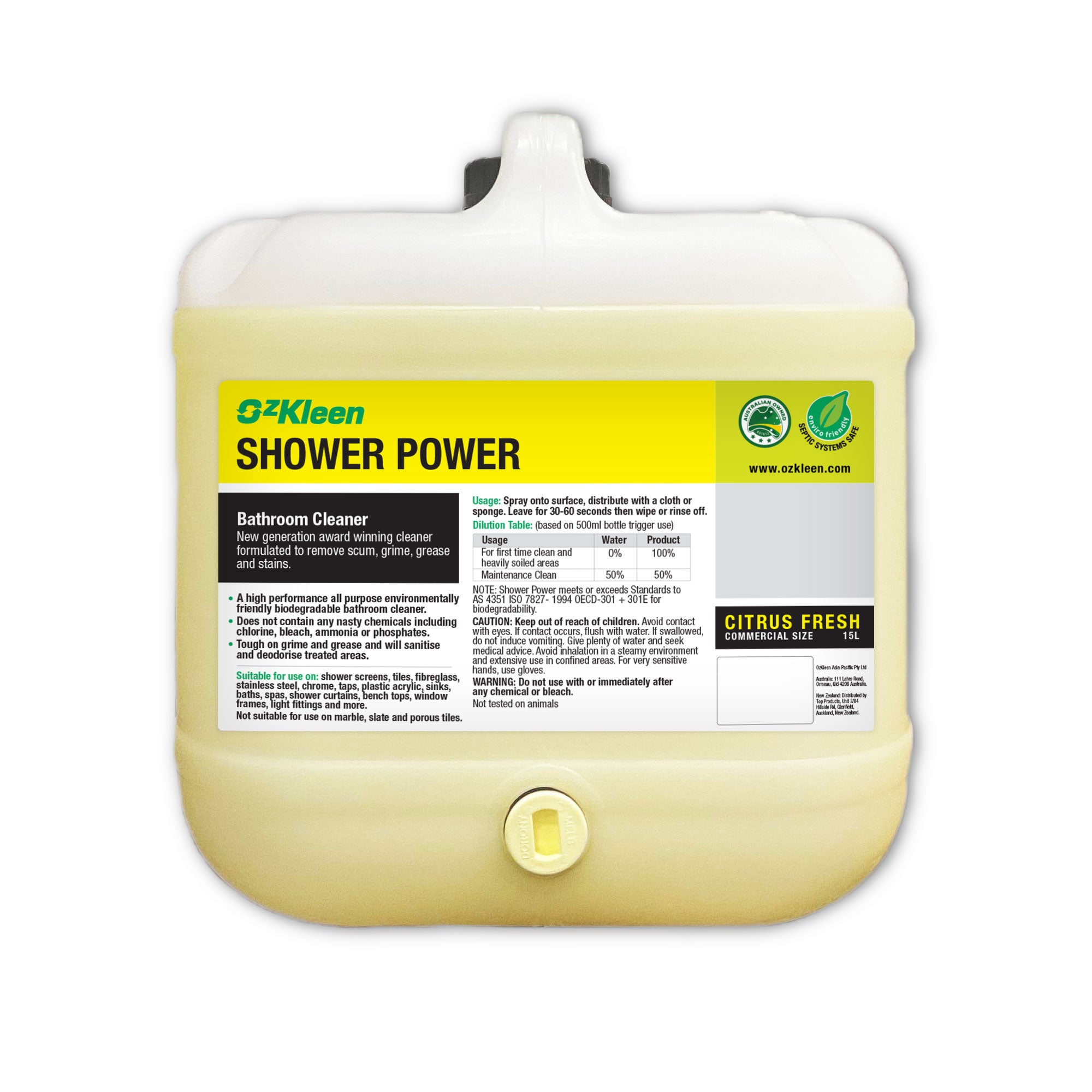 Shower Power Citrus 15Ltr