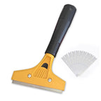 ozkleen yellow scraper with 10 blades black handle
